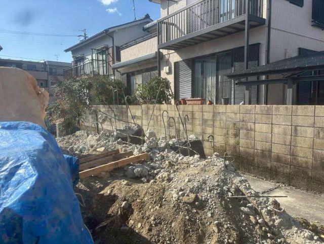 桑名市佛眼院　永代供養墓工事　⑪無縁塚解体